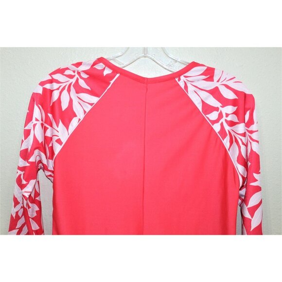 NWT All in Motion barbiecore Floral Long Sleeve Top Crew Neck UPF 50+ LARGE - Picture 7 of 7